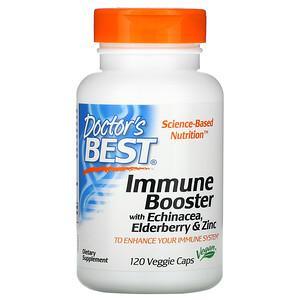 Doctor's Best, Immune Booster with Echinacea, Elderberry & Zinc, 120 Veggie Caps - HealthCentralUSA