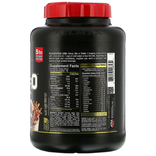 ALLMAX Nutrition, Hexapro, Ultra-Premium 6-Protein Blend, Chocolate, 5 lbs (2.27 kg) - HealthCentralUSA