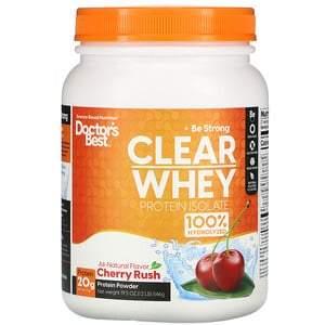 Doctor's Best, Clear Whey Protein Isolate, Cherry Rush , 1.2 lbs (546 g) - HealthCentralUSA