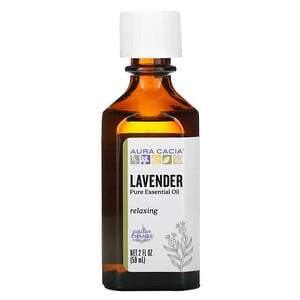 Aura Cacia, Pure Essential Oil, Lavender, 2 fl oz (59 ml) - HealthCentralUSA