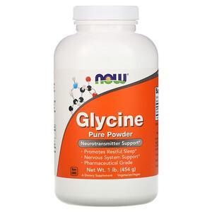 Now Foods, Glycine, Pure Powder, 1 lb (454 g) - HealthCentralUSA