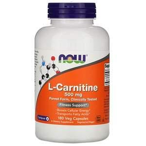 Now Foods, L-Carnitine, 500 mg, 180 Veg Capsules - HealthCentralUSA