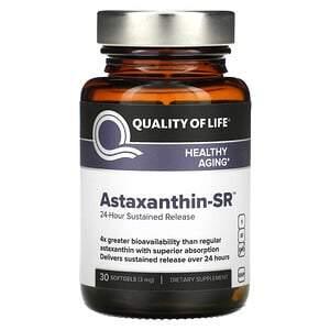 Quality of Life Labs, Astaxanthin-SR, 24-Hour Sustained Release, 3 mg, 30 Softgels - HealthCentralUSA