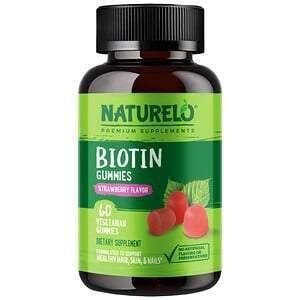 NATURELO, Biotin Gummies, Strawberry, 60 Vegetarian Gummies - HealthCentralUSA