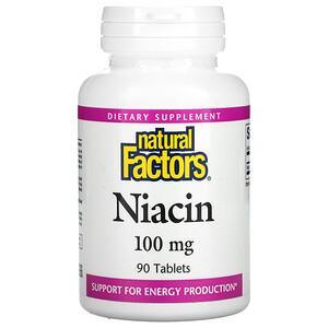 Natural Factors, Niacin, 100 mg, 90 Tablets - HealthCentralUSA
