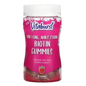 Vitaburst, Biotin Gummies, Strawberry, 60 Gummies - HealthCentralUSA