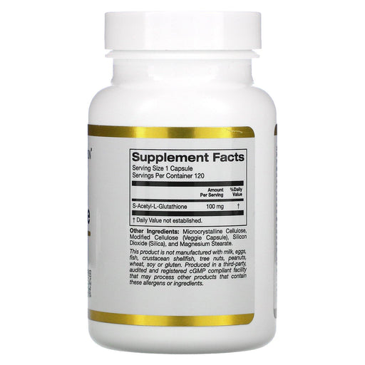 California Gold Nutrition, S-Acetyl L-Glutathione, 100 mg, 120 Veggie Capsules - HealthCentralUSA