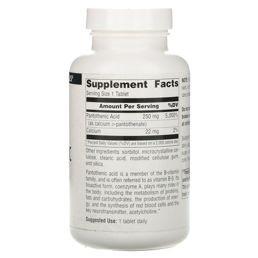 Source Naturals, Pantothenic Acid, 250 mg, 250 Tablets - HealthCentralUSA
