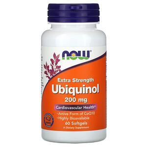 Now Foods, Ubiquinol, 200 mg, Extra Strength, 60 Softgels - HealthCentralUSA