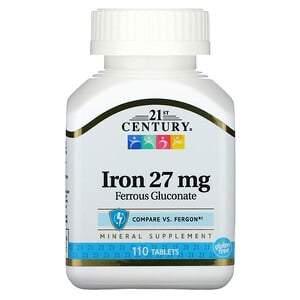 21st Century, Iron, 27 mg, 110 Tablets - HealthCentralUSA