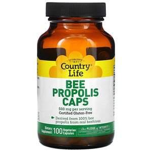 Country Life, Bee Propolis Caps, 500 mg, 100 Vegetarian Capsules - HealthCentralUSA