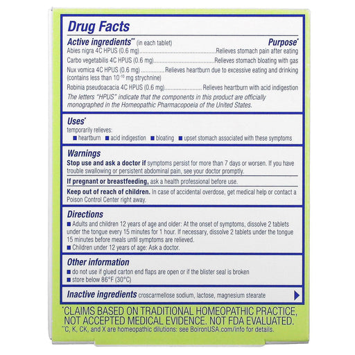 Boiron, Acidil, Acid Indigestion, Unflavored, 60 Meltaway Tablets - HealthCentralUSA