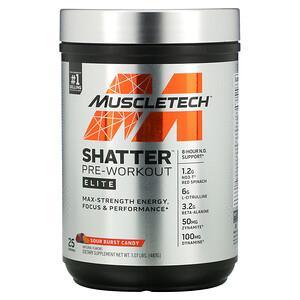 Muscletech, Shatter Pre-Workout Elite, Sour Burst Candy, 1.07 lbs (487 g) - HealthCentralUSA