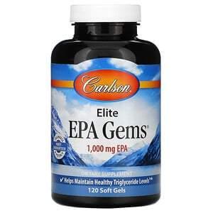 Carlson Labs, Elite EPA Gems, 1,000 mg, 120 Soft Gels - HealthCentralUSA