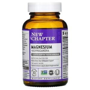 New Chapter, Magnesium + Ashwagandha, 30 Vegan Tablets - HealthCentralUSA