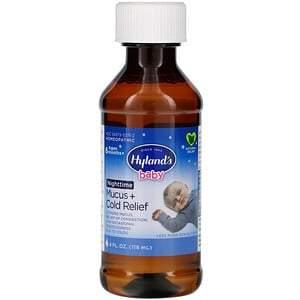 Hyland's, Baby, Nighttime Mucus + Cold Relief, Ages 6 Months+, 4 fl oz (118 ml) - HealthCentralUSA