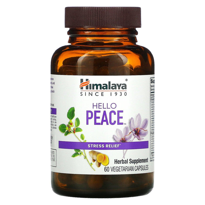 Himalaya, Hello Peace, Stress Relief, 60 Vegetarian Capsules - HealthCentralUSA