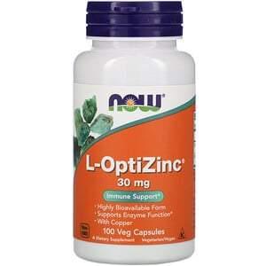 Now Foods, L-OptiZinc, 30 mg, 100 Veg Capsules - HealthCentralUSA