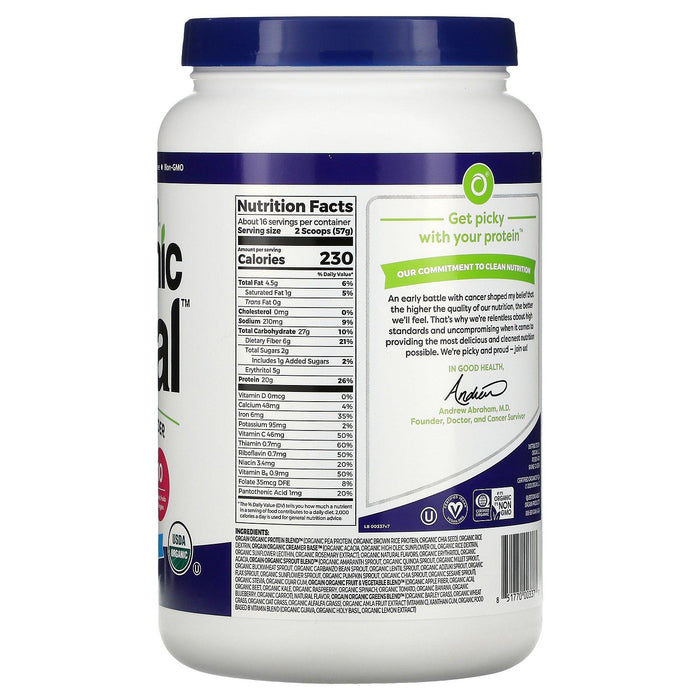 Orgain, Organic Meal, All-In-One Nutrition Powder, Vanilla Bean, 2.01 lbs (912 g) - HealthCentralUSA