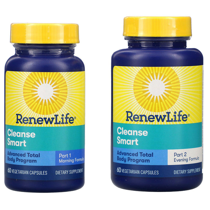 Renew Life, Cleanse Smart, 2 Bottles, 60 Vegetarian Capsules Each - HealthCentralUSA