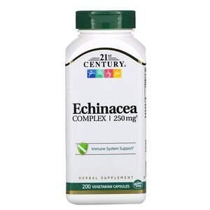21st Century, Echinacea Complex, 250 mg, 200 Vegetarian Capsules - HealthCentralUSA