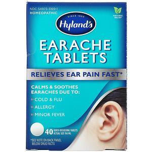 Hyland's, Earache Tablets, 40 Quick-Dissolving Tablets - HealthCentralUSA