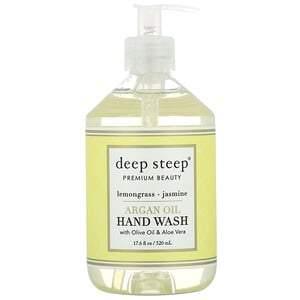 Deep Steep, Argan Oil Hand Wash, Lemongrass-Jasmine, 17.6 fl oz (520 ml) - HealthCentralUSA