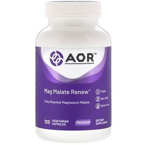 Advanced Orthomolecular Research AOR, Mag Malate Renew, 120 Vegetarian Capsules - HealthCentralUSA