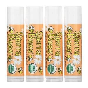 Sierra Bees, Organic Lip Balms, Grapefruit, 4 Pack, 0.15 oz (4.25 g) Each - HealthCentralUSA