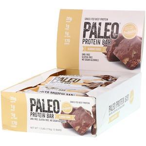 Julian Bakery, PALEO Protein Bar, Almond Fudge, 12 Bars, 2.0 oz (56.3 g) Each - HealthCentralUSA