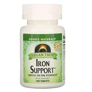 Source Naturals, Vegan True, Iron Support, 180 Tablets - HealthCentralUSA
