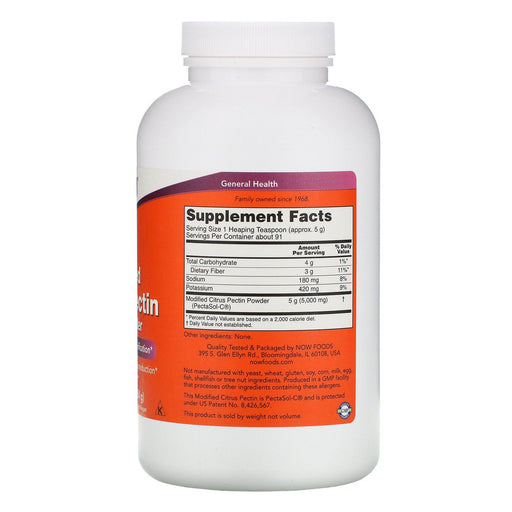 Now Foods, Modified Citrus Pectin, Pure Powder, 1 lb (454 g) - HealthCentralUSA