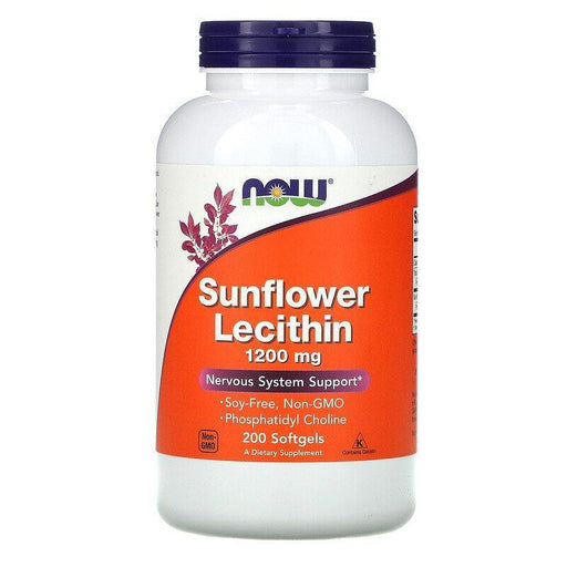 Now Foods, Sunflower Lecithin, 1,200 mg, 200 Softgels - HealthCentralUSA