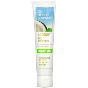 Desert Essence, Coconut Oil Toothpaste, Coconut Mint, 6.25 oz (176 g) - HealthCentralUSA