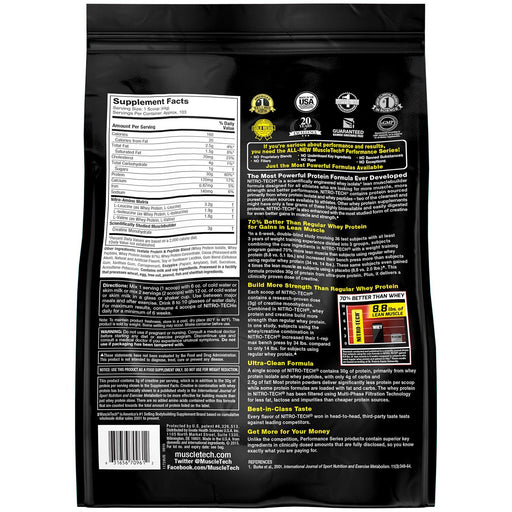 Muscletech, Nitro Tech, Whey Isolate + Lean Musclebuilder, Milk Chocolate, 10 lbs (4.54 kg) - HealthCentralUSA