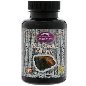 Dragon Herbs, Wild Siberian Chaga, 500 mg, 100 Capsules - HealthCentralUSA