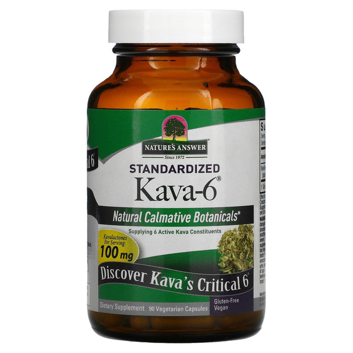 Nature's Answer, Kava-6, 90 Vegetarian Capsules - HealthCentralUSA