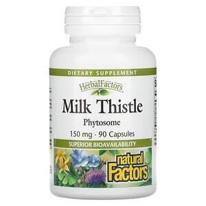 Natural Factors, Herbal Factors, Milk Thistle, 150 mg, 90 Capsules - HealthCentralUSA