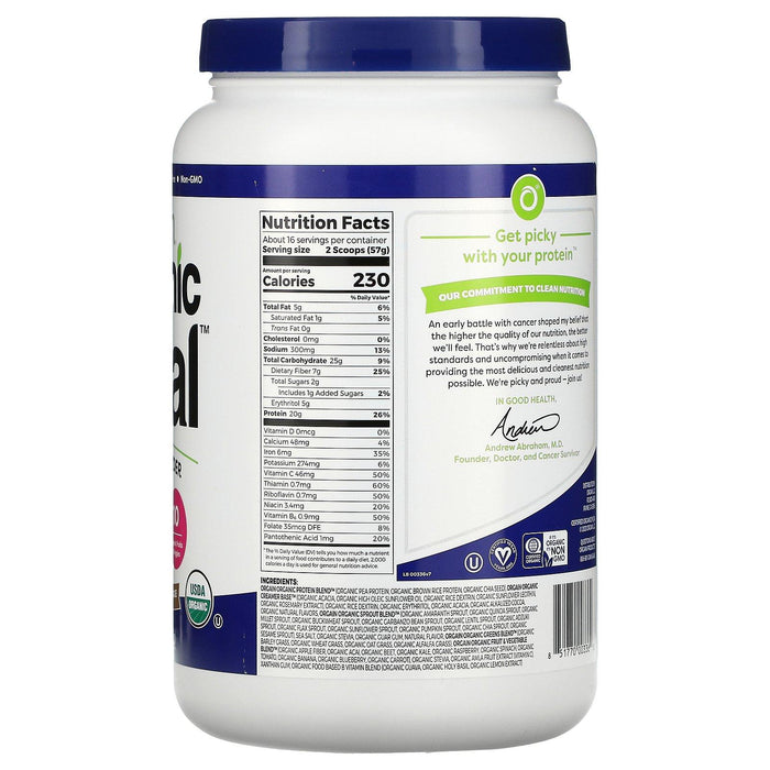 Orgain, Organic Meal, All-In-One Nutrition Powder, Creamy Chocolate Fudge, 2.01 lbs (912 g) - HealthCentralUSA
