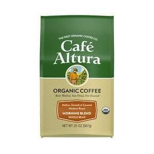 Cafe Altura, Organic Coffee, Morning Blend, Medium Roast, Whole Bean, 20 oz (567 g) - HealthCentralUSA