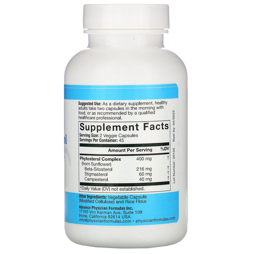 Advance Physician Formulas, Beta-Sitosterol, 400 mg, 90 Vegetable Capsules - HealthCentralUSA