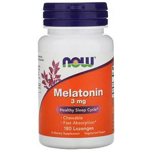 Now Foods, Melatonin, 3 mg, 180 Lozenges - HealthCentralUSA