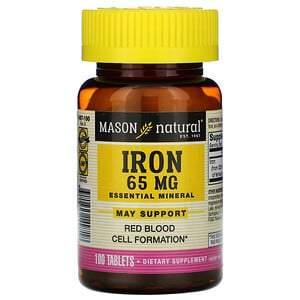 Mason Natural, Iron, 65 mg, 100 Tablets - HealthCentralUSA