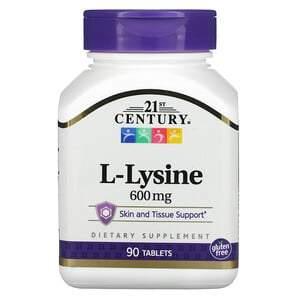21st Century, L-Lysine, 600 mg, 90 Tablets - HealthCentralUSA