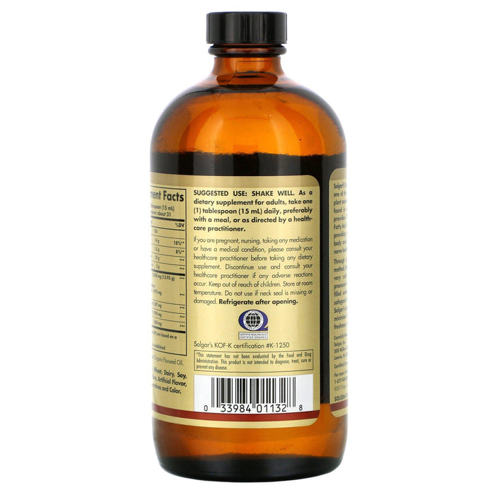 Solgar, Earth Source, Organic Flaxseed Oil, 16 fl oz (473 ml) - HealthCentralUSA