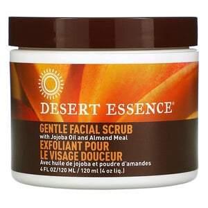 Desert Essence, Gentle Facial Scrub with Jojoba Oil and Almond Meal, 4 fl oz (120 ml) - HealthCentralUSA