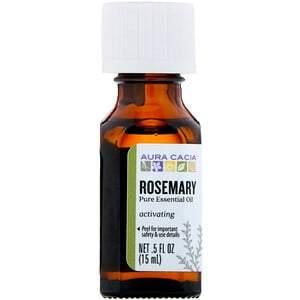 Aura Cacia, Pure Essential Oil, Rosemary, .5 fl oz (15 ml) - HealthCentralUSA