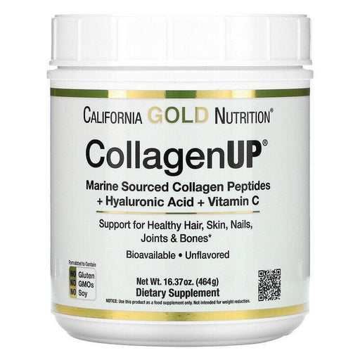 California Gold Nutrition, CollagenUP, Marine Hydrolyzed Collagen + Hyaluronic Acid + Vitamin C, Unflavored, 16.37 oz (464 g) - HealthCentralUSA