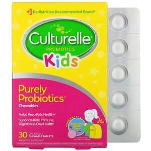 Culturelle, Kids, Purely Probiotics Chewables, 3+ Years, Bursting Berry Flavor, 30 Chewable Tablets - HealthCentralUSA