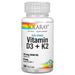 Solaray, Vitamin D3 + K2, Soy Free, 120 VegCaps - HealthCentralUSA